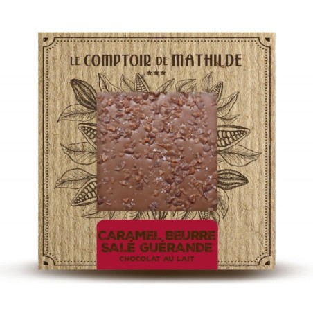 TABLETTE CHOCOLAT LAIT CARAMEL BEURRE SALE ET FLEUR DE SEL 80G