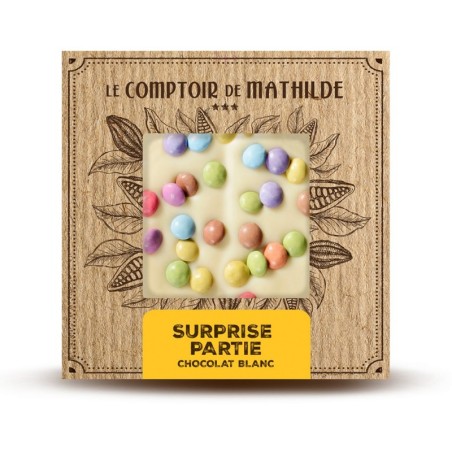 TABLETTE CHOCOLAT BLANC SUPRISE-PARTIE 80G