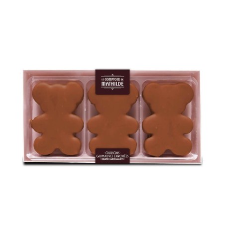 COFFRET 3 OURSONS GUIMAUVES CHOCOLAT LAIT 90G