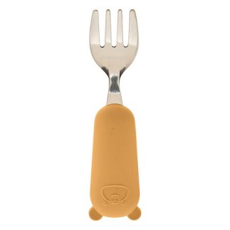 Set couverts cuillère et fourchette Yum long 16,5 cm ocre pour enfant