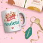 Coffret Mug Porte Cles Paillettes Poulette
