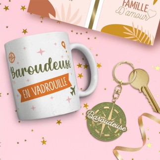 Coffret Mug Porte Cles Paillettes baroudeuse