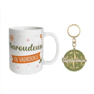 Coffret Mug Porte Cles Paillettes baroudeuse