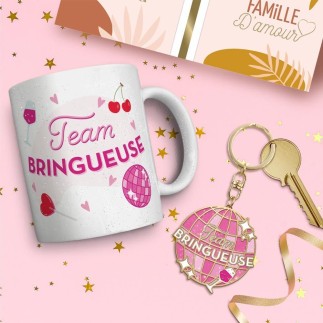Coffret Mug Porte Cles Paillettes bringueuse