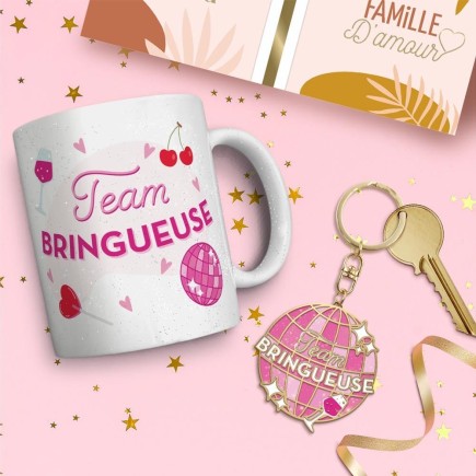 Coffret Mug Porte Cles Paillettes bringueuse