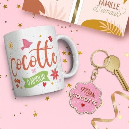 Coffret Mug Porte Cles Paillettes bringueuse