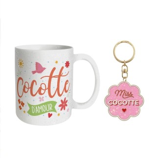 Coffret Mug Porte Cles Paillettes bringueuse