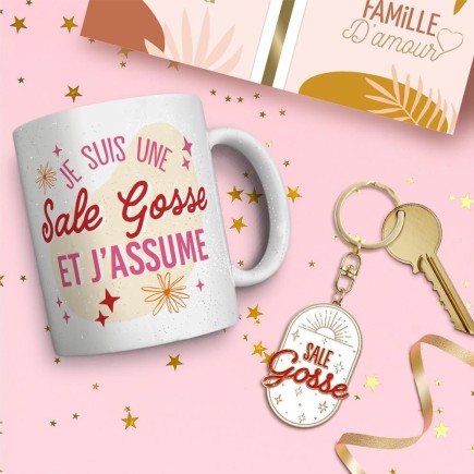 Coffret Mug Porte Cles Paillettes sale gosse