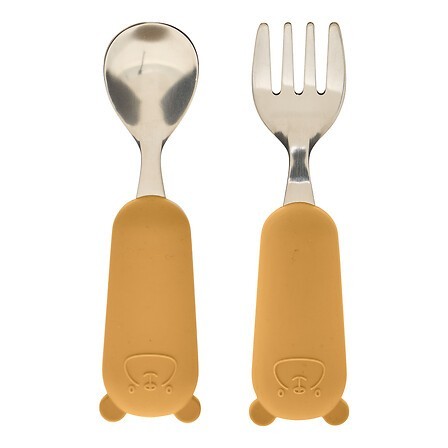 Set couverts cuillère et fourchette Yum ocre