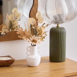 Compo fleurs séchées Dibia vase blanc