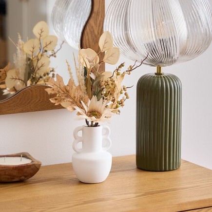 Compo fleurs séchées Dibia vase blanc