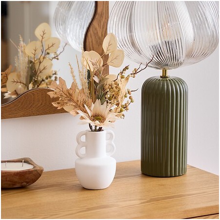 Compo fleurs séchées Dibia vase blanc