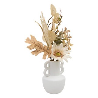 Compo fleurs séchées Dibia vase blanc