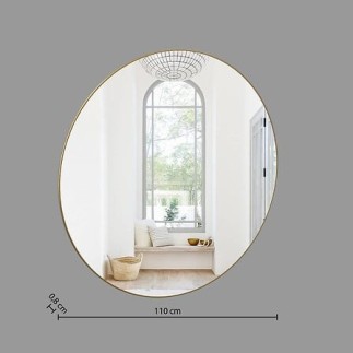 Miroir Alice 110 cm métal doré