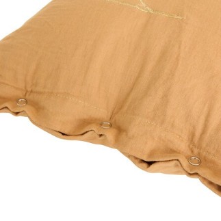 Coussin rectangle gaze de coton noisette
