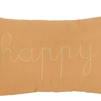 Coussin rectangle gaze de coton noisette