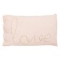 Coussin rectangle gaze de coton love rose