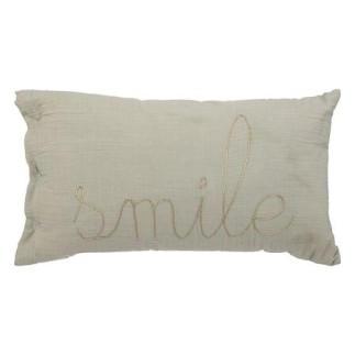 Coussin rectangle gaze de coton smile vert