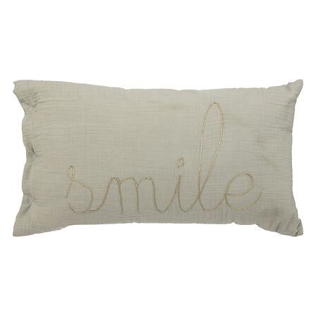 Coussin rectangle gaze de coton smile vert