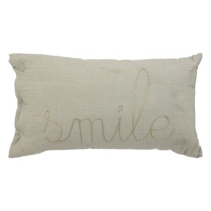 Coussin rectangle gaze de coton smile vert