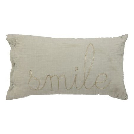 Coussin rectangle gaze de coton smile vert