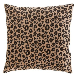 Coussin velours jacquard Lynra 40 x 40 cm polyester motif léopard