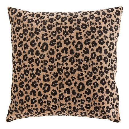 Coussin velours jacquard Lynra 40 x 40 cm polyester motif léopard