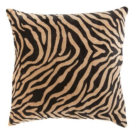 Coussin velours jacquard Lynra 40 x 40 cm polyester motif tigre