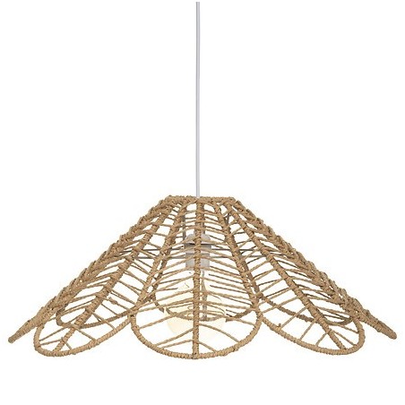 Suspension Folk 58 cm corde naturel