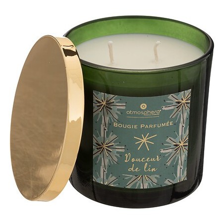 Bougie parfumée Plum 400 g pot verre lin