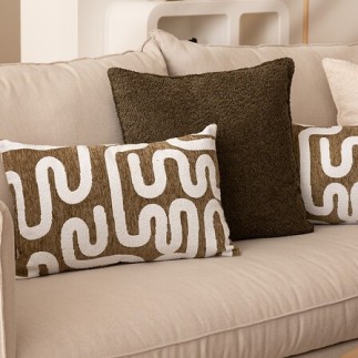 Coussin bouclette Soana 45 x 45 cm kaki