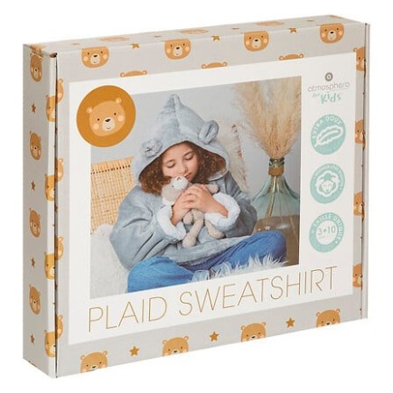 Plaid sweat enfant ours flanelle