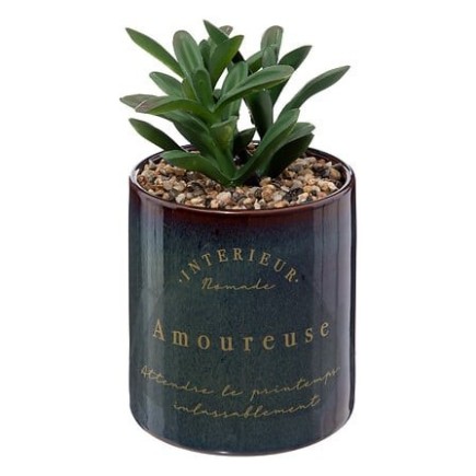 Plante Botanic factory haut 17 cm avec pot céramique réactive bleu