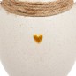 Vase avec corde 22cm céramique blanc