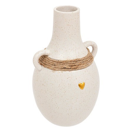 Vase avec corde 22cm céramique blanc
