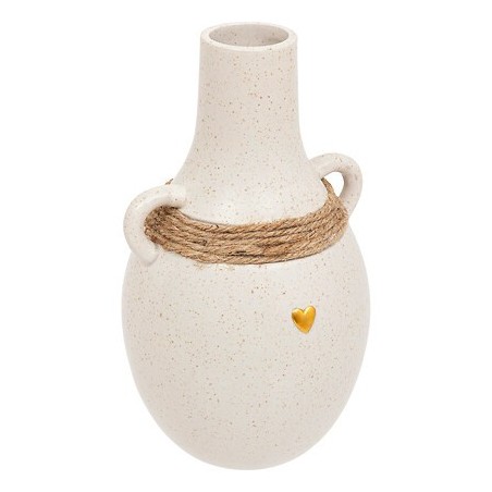 Vase avec corde The floral collection haut 22 cm céramique blanc