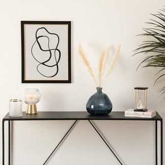 Vase rond Uly diam 23 cm verre recyclé bleu