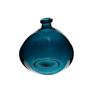 Vase rond Uly diam 23 cm verre recyclé bleu