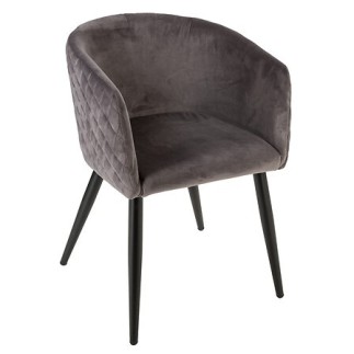 Fauteuil à dîner Marlo velours gris