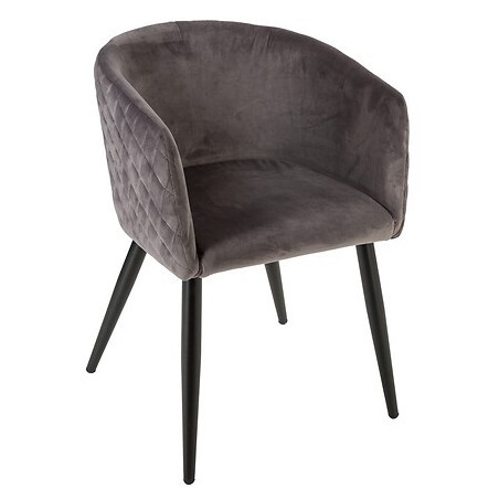 Fauteuil à dîner Marlo velours gris