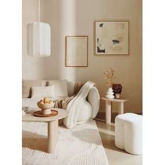 Table basse Anaya 120 x 60 x 40 cm MDF effet travertin beige