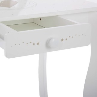 Coiffeuse enfant tabouret imprimé blanc