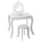 Coiffeuse enfant tabouret imprimé blanc