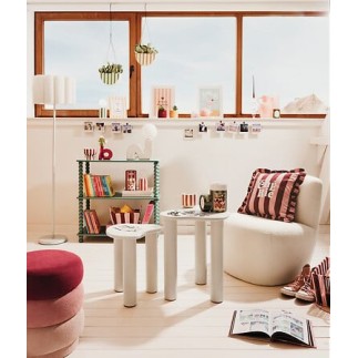 Lot de 2 tables café Olao ivoire