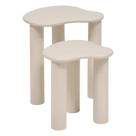 Lot de 2 tables café Olao ivoire