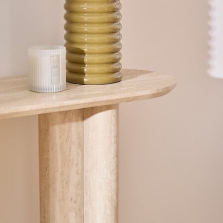 Console Anaya effet travertin