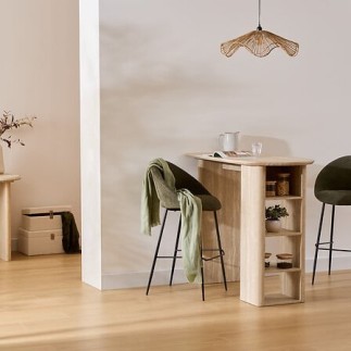 Table bar Anaya effet travertin