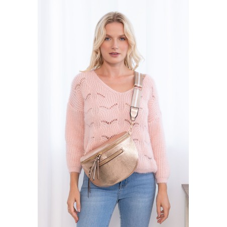 Sac banane métalisé rosé cuivré pas cher