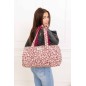 Sac polochon coton fleuri bordeaux