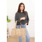 Sac polochon coton fleuri ocre